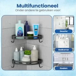 Merkloos Doucherek Zonder Boren – Doucherek – Badkamerrek – Zwart RVS – Zonder Boren – IP68 Waterdicht – 8KG Draagkracht – 2 Stuks -Badkamer Accessoires Winkel 1200x1200 1000