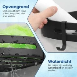 Merkloos Doucherek Zonder Boren – Doucherek – Badkamerrek – Zwart RVS – Zonder Boren – IP68 Waterdicht – 8KG Draagkracht – 2 Stuks -Badkamer Accessoires Winkel 1200x1200 1002