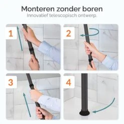 Goliving Doucherek - Doucherek Zonder Boren - Telescopisch Doucherek - Voor Plafonds Tot 2.9m Hoog - Zwart -Badkamer Accessoires Winkel 1200x1200 1026
