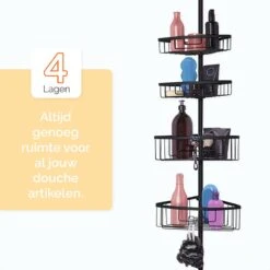 Goliving Doucherek - Doucherek Zonder Boren - Telescopisch Doucherek - Voor Plafonds Tot 2.9m Hoog - Zwart -Badkamer Accessoires Winkel 1200x1200 1027