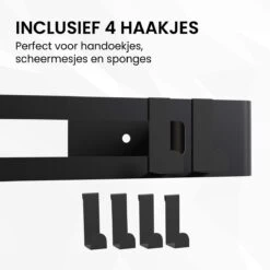 BrandtBergkamp RVS Doucherek 2 Laags – Zonder Boren – Doucherekje Hangend – Badkamerrek Zwart -Badkamer Accessoires Winkel 1200x1200 1035