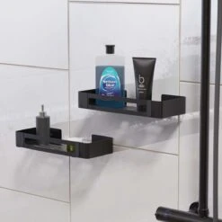 BrandtBergkamp RVS Doucherek 2 Laags – Zonder Boren – Doucherekje Hangend – Badkamerrek Zwart -Badkamer Accessoires Winkel 1200x1200 1038