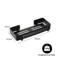 BrandtBergkamp RVS Doucherek 2 Laags – Zonder Boren – Doucherekje Hangend – Badkamerrek Zwart -Badkamer Accessoires Winkel 1200x1200 1040