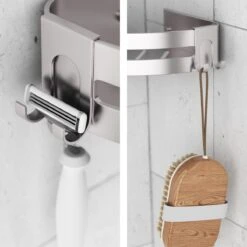 Sanicraft® Doucherekje - Doucherekje Zonder Boren - Geschikt Voor Elk Type Muur - Doucherekje Hangend - Doucheplank - Doucherekje Hoek - Doucherekje Zilver -Badkamer Accessoires Winkel 1200x1200 1042