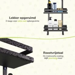 Doucherek Zonder Boren - Zwart - 2-Laags Doucherekje - Hangend Aan Douchewand -Badkamer Accessoires Winkel 1200x1200 1048