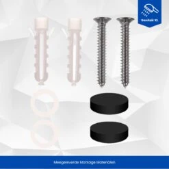 SanitairXL - Doucherek Zwart RVS - 50 Cm Breed - Badkamer Rekje - Douche Rekje - Wandrekje - Hangend Doucherek - Keuken Wandrek -Badkamer Accessoires Winkel 1200x1200 1074