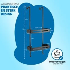 WITTS Doucherek - 2 Laags - Doucherek Zonder Boren - Doucherek Hangend - Doucherekje – Roestvrijj -Badkamer Accessoires Winkel 1200x1200 1077