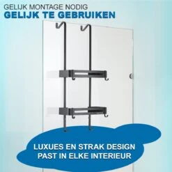 WITTS Doucherek - 2 Laags - Doucherek Zonder Boren - Doucherek Hangend - Doucherekje – Roestvrijj -Badkamer Accessoires Winkel 1200x1200 1082