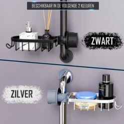 Nolad® - Doucherek Hangend - Doucherek Zonder Boren - Keukenrek - Gootsteen Organizer - Badkamer Accessoires - Zilver 16 Nolad® - Doucherek Hangend - Doucherek Zonder Boren - Keukenrek - Gootsteen Organizer - Badkamer Accessoires - Zilver -Badkamer Accessoires Winkel 1200x1200 1093