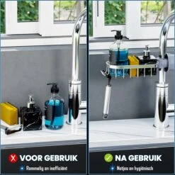 Nolad® - Doucherek Hangend - Doucherek Zonder Boren - Keukenrek - Gootsteen Organizer - Badkamer Accessoires - Zilver 17 Nolad® - Doucherek Hangend - Doucherek Zonder Boren - Keukenrek - Gootsteen Organizer - Badkamer Accessoires - Zilver -Badkamer Accessoires Winkel 1200x1200 1094