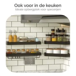 Goliving Doucherek Zonder Boren - Doucherekje- Badkamerrek 2 Laags - Hangend - Wandrek - RVS - Opbergrek - 40cm - Zwart -Badkamer Accessoires Winkel 1200x1200 1102