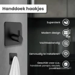 Dubbele Doucherek Zwart Zonder Boren – Sterke Lijmbasis - Badkamer Rek – Hoek – Doucherekjes – Incl. Schroeven – Incl. 2 Haken -Badkamer Accessoires Winkel 1200x1200 1105