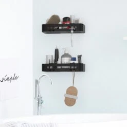 Doucherekje Van Sanicraft® - Doucherekje Zonder Boren - Geschikt Voor Elk Type Muur - Hangend - Roestvrij - 2 Stuks - Zwart -Badkamer Accessoires Winkel 1200x1200 1112