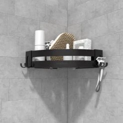 Sanicraft® Doucherekje - Doucherekje Zonder Boren - Geschikt Voor Elk Type Muur - Doucherekje Hangend - Doucheplank - Doucherekje Hoek - Doucherekje Zwart -Badkamer Accessoires Winkel 1200x1200 1139