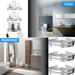 BrandtBergkamp RVS Doucherek 3 Laags – Zonder Boren – Doucherek Hangend – Badkamerrek Zilver -Badkamer Accessoires Winkel 1200x1200 1146