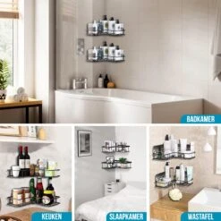 Strex Doucherek Hoekvorm - 2 Stuks - Bevestigen Zonder Boren Of Schroeven -Badkamer Accessoires Winkel 1200x1200 1160