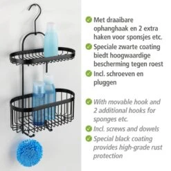 WENKO Doucherek 2-laags Classic Plus Black Mat Zwart - Doucherek Zonder Boren - Doucherek Hangend Zwart 14 WENKO Doucherek 2-laags Classic Plus Black Mat Zwart - Doucherek Zonder Boren - Doucherek Hangend Zwart -Badkamer Accessoires Winkel 1200x1200 1175