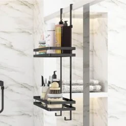 Merkloos Stainless Doucherek Zonder Boren - Douche- En Badrekje - Doucherek Zwart - Doucherek Hangend - Badkamer Accessoires - RVS - 2 Laags -Badkamer Accessoires Winkel 1200x1200 1213