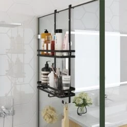 VDN Stainless Doucherek Zonder Boren - Doucherek Zwart - Doucherek Hangend - Badkamer Accessoires - RVS - 2 Laags -Badkamer Accessoires Winkel 1200x1200 1218