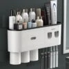 LuxeBass Tandenborstel Organizer | Tandenborstelhouder | Automatisch Tandpasta Dispenser | Met Lade En Opbergvak Voor Badkamer - LB544