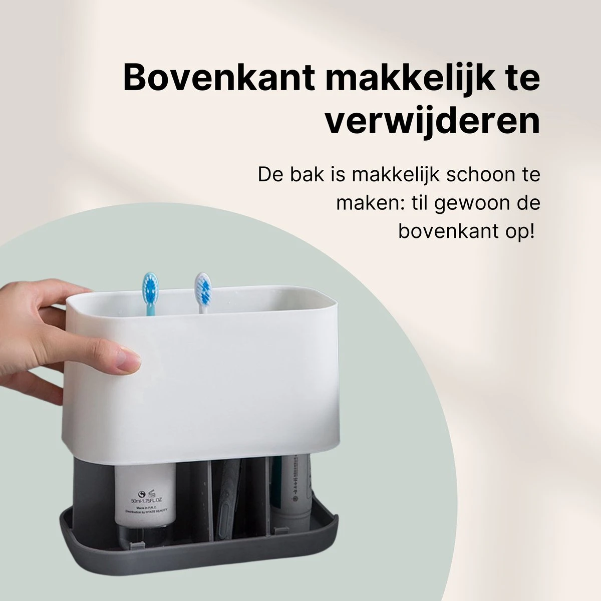 Merkloos Tandenborstelhouder Vrijstaand - Badkamer Organizer Met Lekbak - Badkamer Accessoires - 6 Sorteervakken - Tandenborstel - Wit Met Zwart 4 Merkloos Tandenborstelhouder Vrijstaand - Badkamer Organizer Met Lekbak - Badkamer Accessoires - 6 Sorteervakken - Tandenborstel - Wit Met Zwart - Afbeelding 2