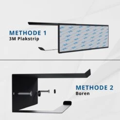 Westerhof Premium Wc Rolhouder Zwart Zonder Boren - Met Plankje - 3M Plakstrip En Schroef Set -Badkamer Accessoires Winkel 1200x1200 13