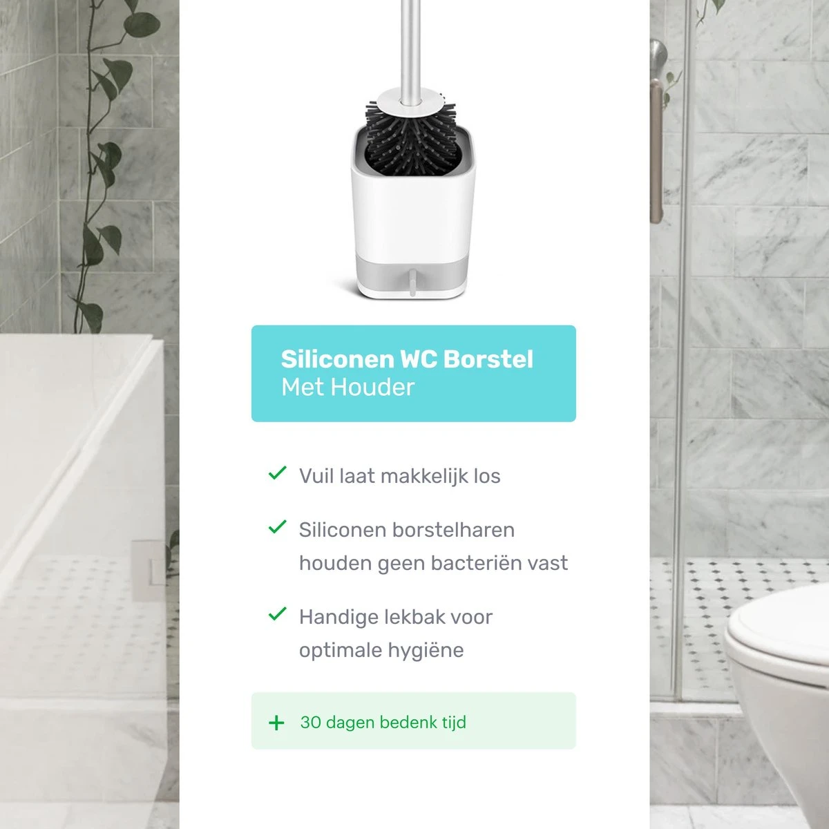 WC Borstel - Toiletborstel - WC Borstel Met Houder - Siliconen Toiletborstel - Vrijstaand Of Hangend - Slimme Lekbak - Optimale Hygiëne 11 WC Borstel - Toiletborstel - WC Borstel Met Houder - Siliconen Toiletborstel - Vrijstaand Of Hangend - Slimme Lekbak - Optimale Hygiëne - Afbeelding 9