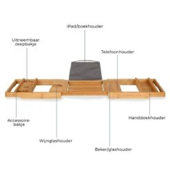 LifeGoods Badplank - Uitschuifbaar - Voor In Bad - 74.5 Tot 108.5 Cm - Met Houder - Hout -Badkamer Accessoires Winkel 1200x1200 1331