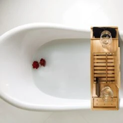 Regno Badplank Voor In Bad - Met Badkussen - Uitschuifbaar En Waterbestendig Badrek - IPad En Glashouder -Badkamer Accessoires Winkel 1200x1200 1384