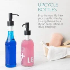 Navaris Roestvrijstalen Zeepdispenserkop Set X2 - Opschroefbare Pompkop Voor Flessen - 26-28 Mm Mondstuk Voor Vloeistof, Lotion - Zwart -Badkamer Accessoires Winkel 1200x1200 1411