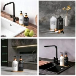 MAESON Glazen Zeepdispener Set Voor Handzeep En Afwasmiddel – Zeeppompje Keuken – Keukenaccesoires - Zwart/Wit 11 MAESON Glazen Zeepdispener Set Voor Handzeep En Afwasmiddel – Zeeppompje Keuken – Keukenaccesoires - Zwart/Wit -Badkamer Accessoires Winkel 1200x1200 1437
