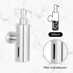 VDN Stainless Zeeppompje - Zeepdispenser Wandmontage - Zilver - Hangend - RVS 10 VDN Stainless Zeeppompje - Zeepdispenser Wandmontage - Zilver - Hangend - RVS -Badkamer Accessoires Winkel 1200x1200 1443