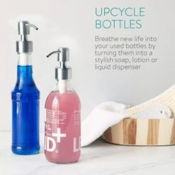 Navaris Roestvrijstalen Zeepdispenserkop Set X2 - Opschroefbare Pompkop Voor Flessen - 22-24 Mm Mondstuk Voor Vloeistof, Lotion - Zilverkleurig -Badkamer Accessoires Winkel 1200x1200 1457