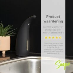 Soopz Black Graphite Classic - Automatische Zeepdispenser - No Touch Sensor - Mat Zwart - 300ml – Zeeppompje -Badkamer Accessoires Winkel 1200x1200 1461