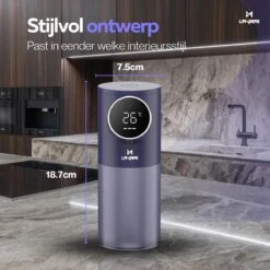 Lavrai - Automatische Zeepdispenser - Zeeppompje - Met LCD Scherm - Opldaadbaar - En Infrarood Sensor 13 Lavrai - Automatische Zeepdispenser - Zeeppompje - Met LCD Scherm - Opldaadbaar - En Infrarood Sensor -Badkamer Accessoires Winkel 1200x1200 1478