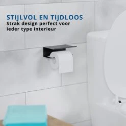 Westerhof Premium Wc Rolhouder Zwart Zonder Boren - Met Plankje - 3M Plakstrip En Schroef Set -Badkamer Accessoires Winkel 1200x1200 15