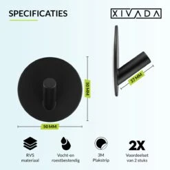 Handdoekhaakjes Zelfklevend - Zwart - Haakjes Handdoek 2st - Badkamer & Keuken -Badkamer Accessoires Winkel 1200x1200 155