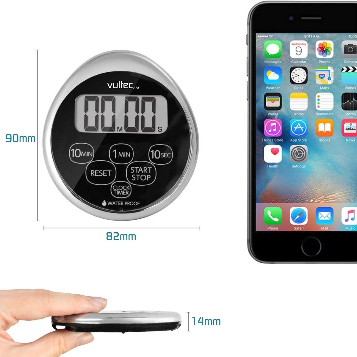 Douchetimer - Digitale Waterdichte Timer - Douche Klok - Showertimer - Digitaal - IPX7 8 Douchetimer - Digitale Waterdichte Timer - Douche Klok - Showertimer - Digitaal - IPX7 - Afbeelding 6