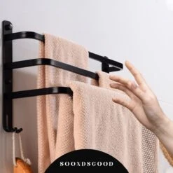 Merkloos Soondsgood Luxe 3 Laags Handdoekrek - Zelfklevend Of Boren - Zwart - Eenvoudige Installatie - Badkamer - Handdoekenrek - Handdoekhouder - 30x14x25cm -Badkamer Accessoires Winkel 1200x1200 1608