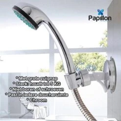 Merkloos Douchekophouder - Grote Zuignap - Klik&Vast - Draaibaar - Chroom -Badkamer Accessoires Winkel 1200x1200 1658