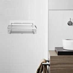 RVS Doucherek Zelfklevend Zonder Boren - Douchemand Hangend - 15KG Draagvermogen - Zilver/Chroom -Badkamer Accessoires Winkel 1200x1200 167