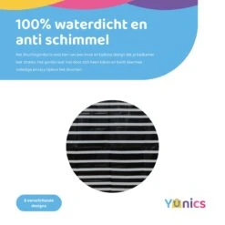 YUNICS® Douchegordijn - Douchegordijnen - Inclusief Ringen - Anti Schimmel - Zwart / Grijs - 180 X 180 Cm -Badkamer Accessoires Winkel 1200x1200 1704