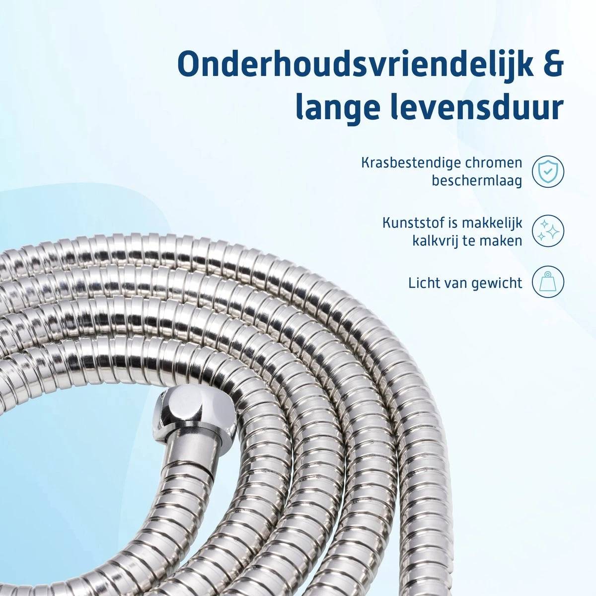 Saqu Express Doucheslang 175 Cm - Chroom 5 Saqu Express Doucheslang 175 Cm - Chroom - Afbeelding 3