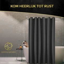 HGMD Douchegordijn 120x200 - Zwart - Wasbaar - Douchegordijn Anti Schimmel -Badkamer Accessoires Winkel 1200x1200 1752