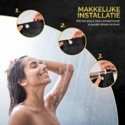 HGMD Douchegordijn 120x200 - Zwart - Wasbaar - Douchegordijn Anti Schimmel -Badkamer Accessoires Winkel 1200x1200 1754