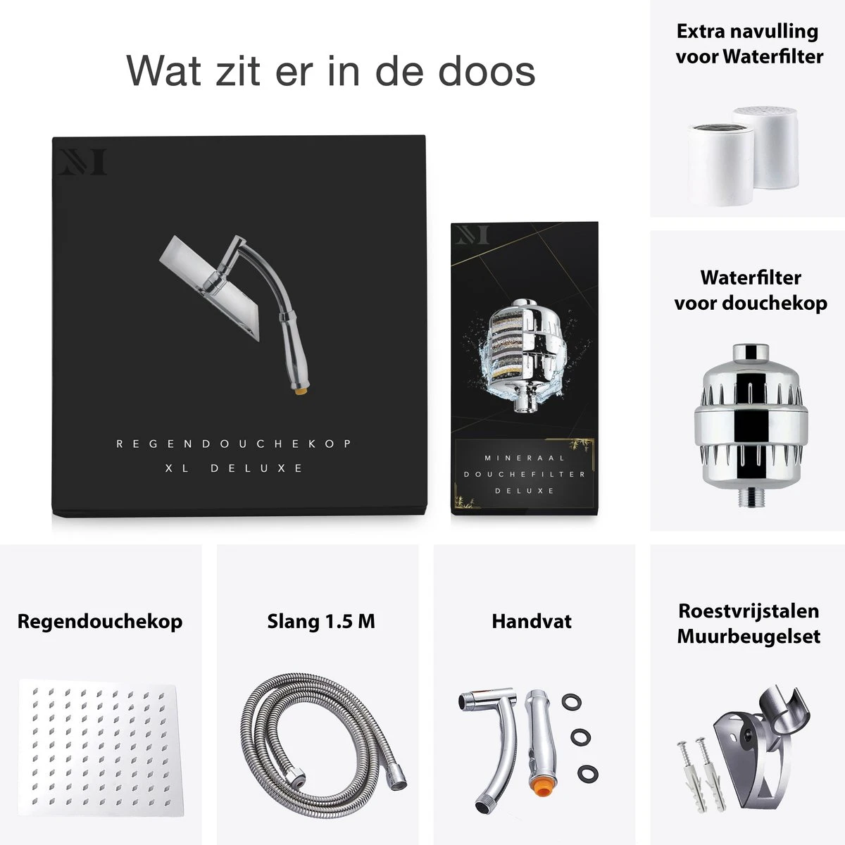 Regendouchekop XL Deluxe Ionisch Met Premium Waterfilter - Waterbesparend - ø 28 Cm - Inclusief Extra Navulling - Slang En Houder - Douchekop Met Filter - Regendouche - Handdouche - Hoge Druk - RVS - Douchefilter - Wellness - Spa 9 Regendouchekop XL Deluxe Ionisch Met Premium Waterfilter - Waterbesparend - ø 28 Cm - Inclusief Extra Navulling - Slang En Houder - Douchekop Met Filter - Regendouche - Handdouche - Hoge Druk - RVS - Douchefilter - Wellness - Spa - Afbeelding 7