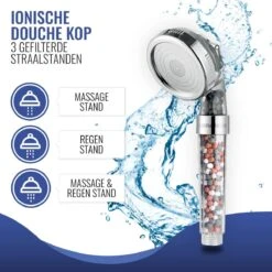 MM Brands Ionische Douchekop - Waterbesparende Douchekop - Handdouche Met Hoge Druk En Filter - Regendouche -Badkamer Accessoires Winkel 1200x1200 1835