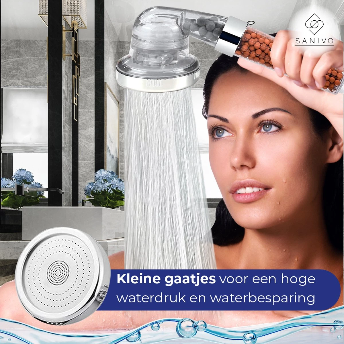 Waterbesparende Douchekop Ionische Douchekop Incl. Doucheslang - Douchefilter - Waterfilter - Handdouche - Met Mineraalstenen - Douchekop Met Slang – Transparant – Incl. Doucheslang 8 Waterbesparende Douchekop Ionische Douchekop Incl. Doucheslang - Douchefilter - Waterfilter - Handdouche - Met Mineraalstenen - Douchekop Met Slang – Transparant – Incl. Doucheslang - Afbeelding 6