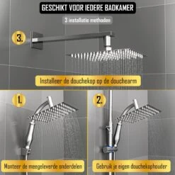 Regendouchekop Deluxe - ø 28CM - Douchekop Met Doucheslang En Douchekophouder - RVS -Badkamer Accessoires Winkel 1200x1200 1885