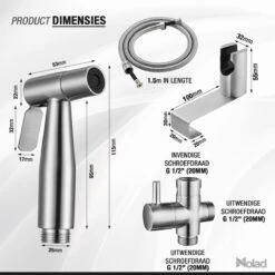 Nolad® Bidet Handdouche - Douchekoppen - Bidet - Handdouche - Zilver -Badkamer Accessoires Winkel 1200x1200 1942